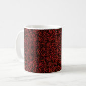 Abstract Contemporary Black Crosshatch On Red Rust Koffiemok (Voorkant links)