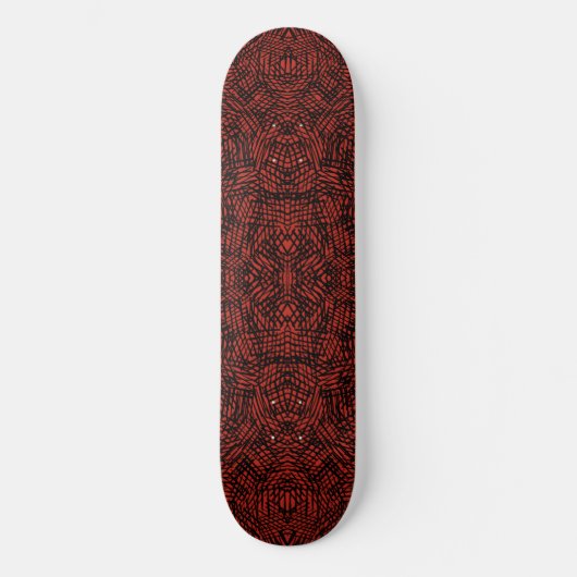 Abstract Contemporary Black Crosshatch On Red Rust Persoonlijk Skateboard (Voorkant)