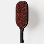 Abstract Contemporary Black Crosshatch On Red Rust Pickleball Paddle (Links)