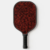 Abstract Contemporary Black Crosshatch On Red Rust Pickleball Paddle (Voorkant)