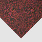 Abstract Contemporary Black Crosshatch On Red Rust Tissuepapier (Detail)