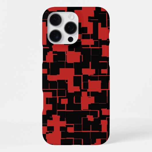 ABSTRACT COOL Black en Red Stylish Pattern iPhone Hoesje (Achterkant)