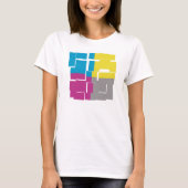 ABSTRACT COOL Paars Blauw Geel Geel Patroon T-shirt (Voorkant)