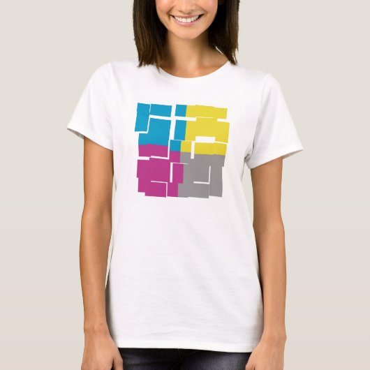 ABSTRACT COOL Paars Blauw Geel Geel Patroon T-shirt (Voorkant)