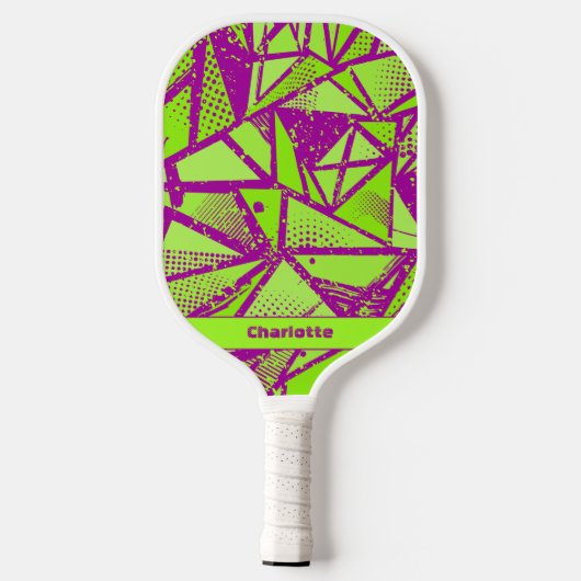 Abstract Cool Pattern Monogramed Name Sports Pro Pickleball Paddle (Achterkant)
