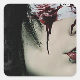 Abstract Cool See No Evil Vierkante Sticker