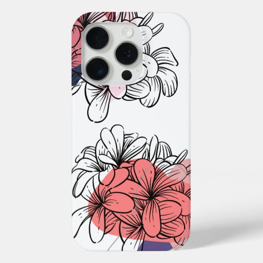 'Abstract Coral Bloem' iPhone 15 Pro Hoesje (Achterkant)