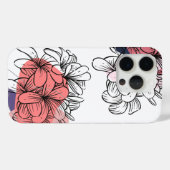 'Abstract Coral Bloem' iPhone 15 Pro Hoesje (Achterkant (horizontaal))
