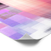 Abstract Coral Pink Paars Black Square Geometric Poster (Hoek)