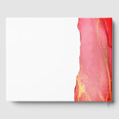 Abstract Coral Pink Wedding Gastenboek (Achterkant)