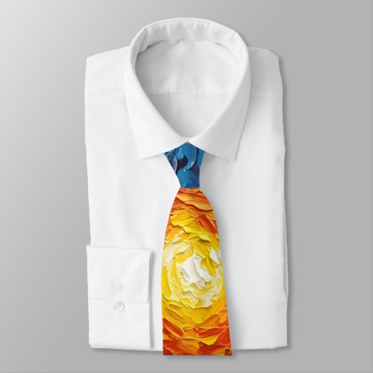 Abstract Core - Painterly Style Vibrant Art Stropdas (Gebonden)