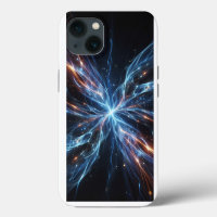 Abstract Cosmic Blue en Oranje Energie Hoesje