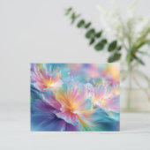 Abstract cosmic floral explosion in pastel briefkaart (Staand voorkant)