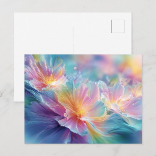 Abstract cosmic floral explosion in pastel briefkaart (Voorkant / Achterkant)