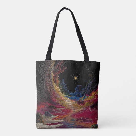 Abstract Cosmic Night Tote Bag (Achterkant)