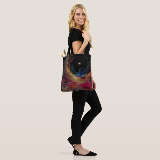 Abstract Cosmic Night Tote Bag (Op model)