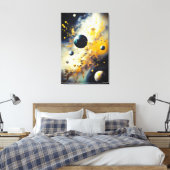 Abstract Cosmos: Planets in Dance Canvas Afdruk (Insitu (Slaapkamer))