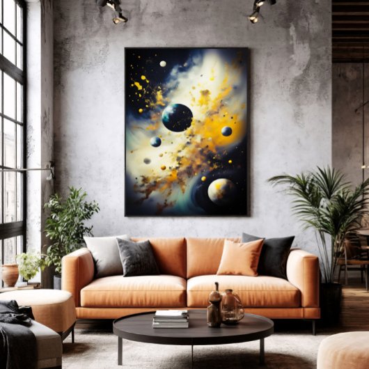 Abstract Cosmos: Planets in Dance Perfect Poster