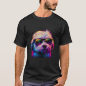 Abstract Coton De Tulear Dog Lovers Retro Multicol T-shirt (Voorkant)