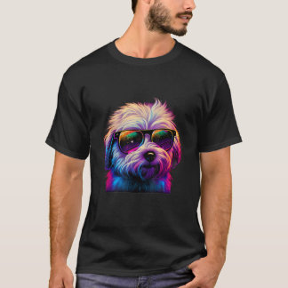 Abstract Coton De Tulear Dog Lovers Retro Multicol T-shirt