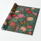 Abstract Cottagecore Vlinders Inpakpapier (Uitgerold)