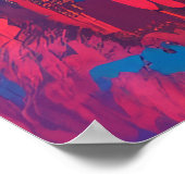 Abstract Cougar Futurisme Retro Art Poster in Cott (Hoek)