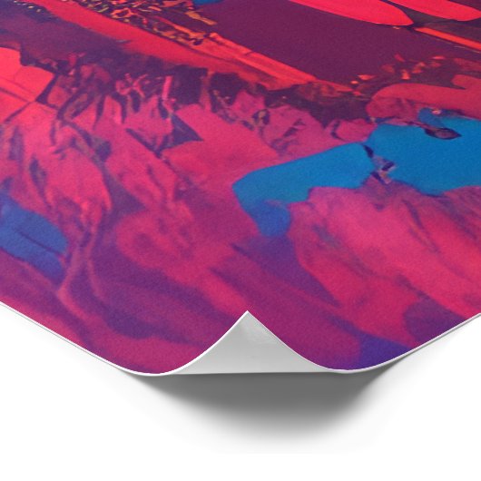 Abstract Cougar Futurisme Retro Art Poster in Cott (Hoek)