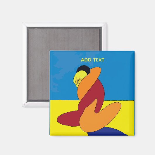 Abstract Couple On Beach Magneet (Voorkant / Achterkant)
