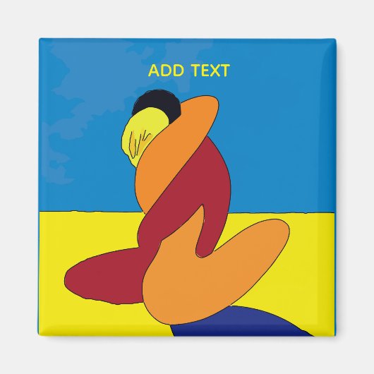 Abstract Couple On Beach Magneet (Voorkant)