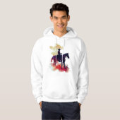 Abstract cowboy rijpaard silhouet hoodie (Voorkant volledig)