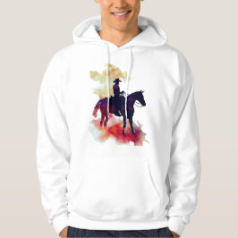 Abstract cowboy rijpaard silhouet hoodie