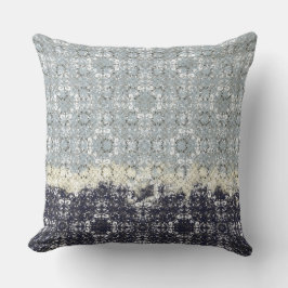 Abstract Cream, Blauwgroen en Navy Blue Pattern Buitenkussen