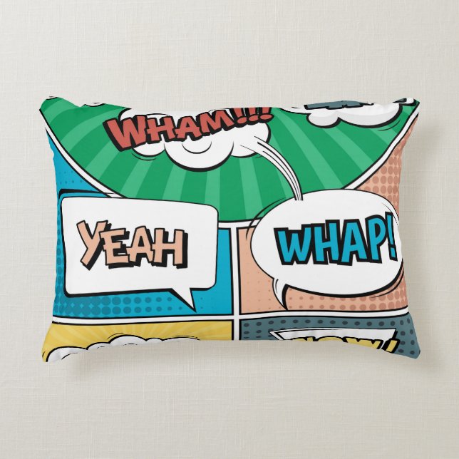 Abstract creatief concept stripverhaal pop stijl b accent kussen (Voorkant)