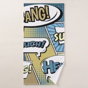 Abstract creatief concept stripverhaal pop stijl b badhanddoek