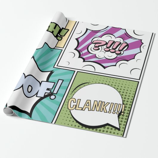Abstract creatief concept stripverhaal pop stijl b cadeaupapier (Uitgerold)