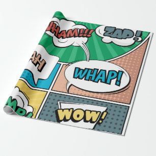 Abstract creatief concept stripverhaal pop stijl b cadeaupapier