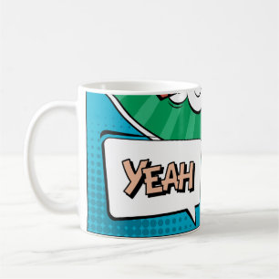Abstract creatief concept stripverhaal pop stijl b koffiemok