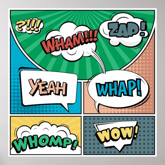 Abstract creatief concept stripverhaal pop stijl b poster (Voorkant)