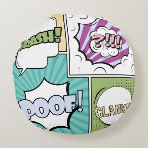 Abstract creatief concept stripverhaal pop stijl b rond kussen