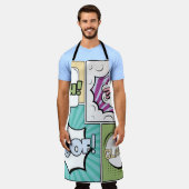 Abstract creatief concept stripverhaal pop stijl b schort (Gedragen)