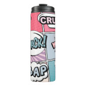 Abstract creatief concept stripverhaal pop stijl b thermosbeker (Voorkant)