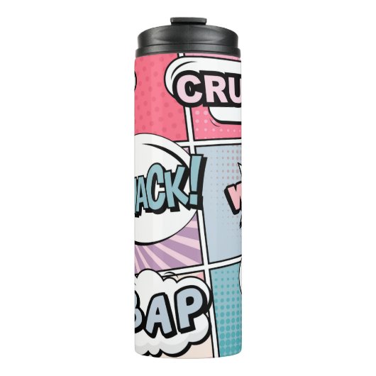 Abstract creatief concept stripverhaal pop stijl b thermosbeker (Voorkant)