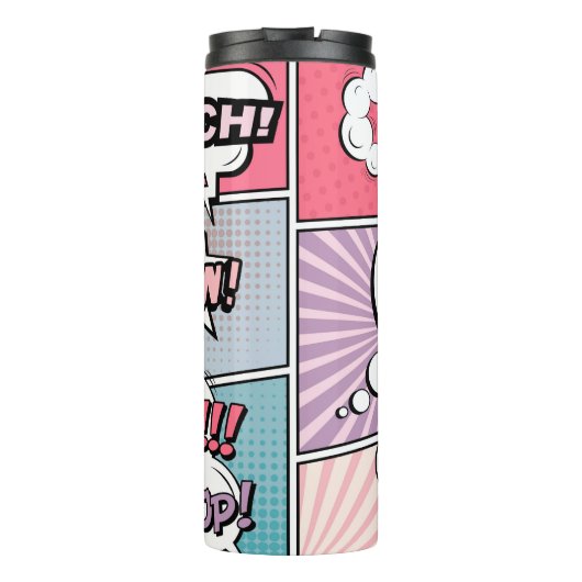 Abstract creatief concept stripverhaal pop stijl b thermosbeker (Achterkant)