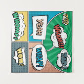 Abstract creatief concept stripverhaal pop stijl b wandkleed (Voorkant (horizontaal))