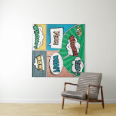 Abstract creatief concept stripverhaal pop stijl b wandkleed (In Situ (horizontaal))