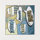 Abstract creatief concept stripverhaal pop stijl b wandkleed (Voorkant (horizontaal))