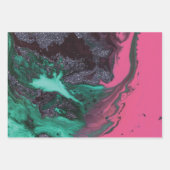 Abstract, creatief, marmer, groen, geel, roze inpakpapier vel (Voorkant 3)
