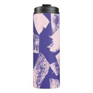 Abstract creatief naadloos patroon met borstelstro thermosbeker