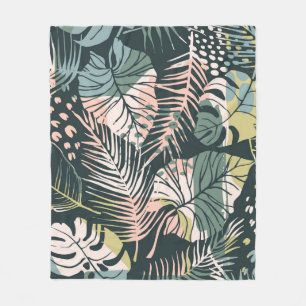 Abstract creatief naadloos patroon met tropisch p fleece deken