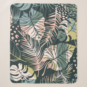 Abstract creatief naadloos patroon met tropisch p sherpa deken